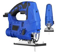 800W Compact Jigsaw Power Tool, Electric Saw to Cut Wood, Wood Cutter Jigsaw with Laser and Scale Ruler, 6 Adjustable Speeds, Max ±45° Bevel Cutting, 4-Position Orbital, for Woods, Plastic, Metal