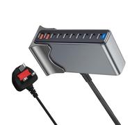 800W Desktop Charging Station 10 Port Fast Adapter Safe Texture For Multiple Electronics Desktop Charging Block