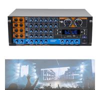 800W Digital Audio Amplifier, Professional Stereo Amplifier with Independent High, Medium, Bass Control, Left/Right Channel, 8-Mic Inputs for Performances