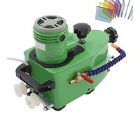 800W Electric Glass Edge Polishing Machine, Electric Hand-Held Grinder, with 8 Diamond Wheels, for DIY Glass Art Projects Plane Curve Corner Trimming, Finishing Home and Craft Use(Green)