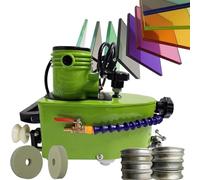 800W Electric Glass Edging Machine, Portable Glass Edger for DIY, Diamond Corner Grinding Edger with 8 Diamond Wheels & 2 Polisher Wheels
