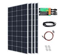 800W Glass Solar Panel Photovoltaic Panel Solar System Balcony Home for Socket Micro Inverter On Grid Solar PV System Highly Efficient Energy-Saving(800w Plug and Play)