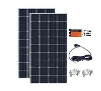 800W Glass Solar Panel Photovoltaic Panel Solar System Balcony Home for Socket Micro Inverter On Grid Solar PV System Highly Efficient Energy-Saving(400w Plug and Play)