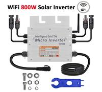 800W Grid Tie Solar Inverter 18-50V DC Pure Sine Wave Microinverter For 2*400W PV Solar Panel Built-in WiFi Communication IP65