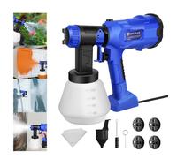 800W HVLP Paint Sprayer Electric 18V Corded Spray Gun with Adjustable Flow (1200ml/min), 4 Nozzles for Walls, Fence, Furniture, Chalk Latex Paint