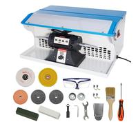 800W Jewelry Polisher Machine with Digital Display, Rock Bench Buffer Polishing Machine with Dust Collector, Work Light - Lapidary Polisher for Jewelry, Metal, Stone, Wood