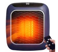 800W Mini Portable Electric Space Heaters, Heat Me Pro with Remote Control, Rapid Heating In 3 Seconds, 12 Hour Timing, Ptc Ceramic Heating Element blue