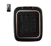 800W Plug-in Ceramic Heater, 2-Mode PTC Electric Fan Heater with 1-12H Timer, Overheat Protection & Remote Control, Energy Efficient Portable Space Heater for Bedroom Office Kitchen Home Use