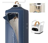 800W Portable Clothes Dryer, Mini Electric Dryer with Laundry Bag, 4-Hour Timer, 60°C Thermostatic Control, for Home Travel (Blue/Gray)(Blue)