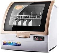 800W Portable Countertop Dishwasher, Household Fully Automatic Desktop Dishwasher Compact with 6 Place Setting Rack and Silverware Basket, for Apartment Office and Home Kitchen