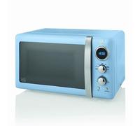 Swan Retro Digital Microwaven 800W - Blue | TJ Hughes