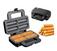 800W Sausage Roll Maker, Corn Dog Maker with Non-stick Coated Plates, 4 piece Commercial Egg Roll Machine with Indicator Lights, for Sausage, Hot Dog, Breakfast, Sandwich & Waffle