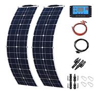 800W Solar Panel 400W 18V for 12V Battery Charger, Flexible Monocrystalline Portable Solar Panels, 4x200W for RV, Camping, Off-Grid Power Supply