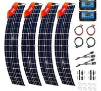 800W Solar Panel Kit, 400W 18V Monocrystalline Flexible Panels for 12V Battery Charger, Portable, 2x200W