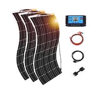 800W Solar Panel Kit, 400W Flexible Monocrystalline Solar Panel Kit with 60A Solar Controller for Home, Caravan, Boat