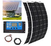 800W Solar Panel Kit System, 2Pcs 400W 18V Flexible Monocrystalline Solar Module for Motorhome, Boat, Tent, Car, Trailer, Battery Power Charging
