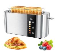 800w Stainless Steel Toaster Oven With Touch Screen & Digital Display, 2/4-slice Short/long Slots, 6 Browning Levels & Built-in Drying Rack For Waffles, Pastries & Bagels Double long slot