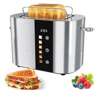800w Stainless Steel Toaster Oven With Touch Screen & Digital Display, 2/4-slice Short/long Slots, 6 Browning Levels & Built-in Drying Rack For Waffles, Pastries & Bagels Double Short Slot