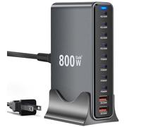 800W USB C Charger,GaN 10 Ports USB Charger,Multiple Plug Fast Charger Laptop Charger,PD Power Adapter Compatible with MacBook Pro/Air/Dell/iPhone/Galaxy/Laptop/Tablet/Mobile