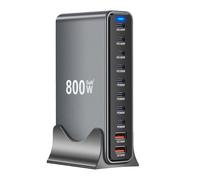 800W USB C Charger, GaN Fast Charging Station, 10 Ports, PD 140W PD 100W PD 65W, Compatible with MacBook Pro/Air, Microsoft Surface, Dell HP Asus Lenovo Laptop, Apple iPhone, iPad Pro, Samsung Galaxy