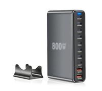 800W USB C Charger, USB C Charging Station, 10-Port Multiport Fast Charger Block, 8 USB-C & 2 USB-A (140W/100W/65W/30W) PD Charging Hub Compatible for MacBook, i-Phone, i-Pad, Laptops, Galaxy