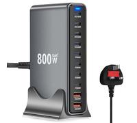 800W USB C Fast Charger Block, 10 Port USB C Charging Station 140W/100W Laptop Charger, 65W GaN Charger, 2 USB-A Ports for Multi-Device Charger Compatible with MacBook, iPhone, Samsung