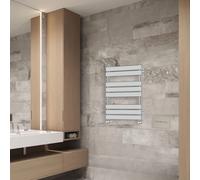 (800x600mm) NRG Flat Panel Heated Towel Rail Bathroom Rad Radiator Chrome