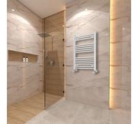 (800x600mm) Warmehaus Curved Heated Towel Rail Central Heating for Bathroom Kitchen Radiator Ladder White