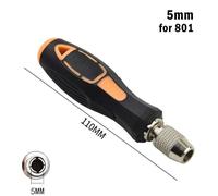 801 802 Screwdriver Bit Handle for 5mm 6mm Round Electric Screwdriver Bits, Metal + Plastic Shaft with PVC Grip, Yellow and Black, 110 mm 5mm