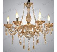 8010 Crystal Chandelier Amber 6/8/10 Lights Candle Pendant Lamp Marie Therese (10 Arms)