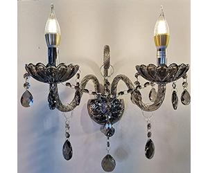 8011 Genuine K9 Crystal Chandelier Smoky 2, 6, 8, 10, 8+4, 12+6 Arms Light Candle (2 Arms Wall Light)