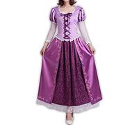8014 - Disney Tangled Rapunzel Princess Adult Woman Gown Cosplay Dress Purple (3) L