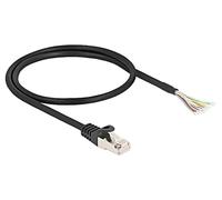 80204 patch cord S/FTP cables, RJ50 plug 0.5m PVC black DELOCK