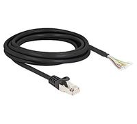 80207 patch cord S/FTP cables, RJ50 plug 3 meters PVC black 26AWG DELOCK