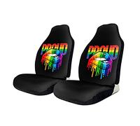 803 2Pcs Seat Protector Rainbow Colorful Lgbt Pride Lips Car Accessories Breathable Seat Covers Set Universal Size Front Seat Covers For Sedans, Car, Lorry, 52X138Cm