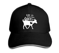803 Baseball Cap Life is Better with Goats Men Sandwich Baseball Cap Adjustable Sun Visor Hat Washed, for Tennis, Golf, Camping