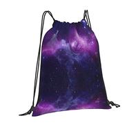 803 Drawstring Backpack Cosmic Purple Aurora Galaxy Personalised Drawstring Bag School Children String Swimming Bag Activities Folding Drawstring Sport Bag Yoga Backpack