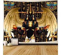 803 Tapestry Wall Hanging Ancient Egyptian Style Anubis Beast Golden Wing Ancient Mythology Custom Tapestry Durable Soft Large Tablecloths, For Home Decor, Dorm, 150x200cm