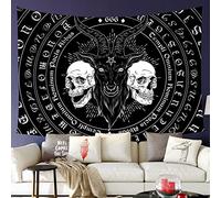 803 Tapestry Wall Hanging Satanic Goat Skull Demon Devil Gothic Black Magic Large Tablecloths Soft Aesthetic Tapestries, For Bedroom, Party, 100x150cm
