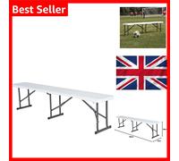 Lifetime Products Fold In Half Light Commercial Bench - Size: 42.1 x 182.8 x 29.2cm - White - Wilko