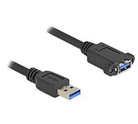 80486 cable USB A female, USB A male 1m black 26AWG, 27AWG DELOCK