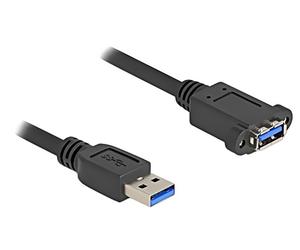 80486 cable USB A female, USB A male 1m black 26AWG, 27AWG DELOCK