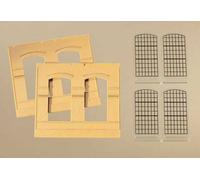 80604 Auhagen HO 2 walls with window openings incl. and friezes den mis 94 x 86
