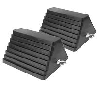 80681 2 Pack Solid Rubber Heavy Duty Wheel Chock with Eyebolt,1 Pair