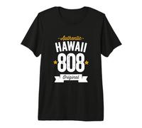 808 Hawaii Area Code Distressed Authentic USA State Dark Premium T-Shirt