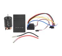 80A Brushed ESC with Programming Card and 17T Brushed Motor Set, Waterproof RC Electronic Speed Controller for 1/8 1/10 RC Cars, Includes T - Plug Connectors and 5.8V BEC