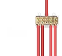 80A T Shaped Wire Splitter Brass Terminal Block 1000V High Voltage Cable Connector Quick Connect Electrical Junction ABS Power Distribution Heavy Duty Screw Fix(ZK-516)