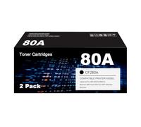 80A Toner Cartridge Compatible with HP 80A 80X CF280A CF280X LaserJet Pro 400 M401a M401d M401dn M401dne M401dw MFP M425dn M425dw - With Chip - (2 Black)
