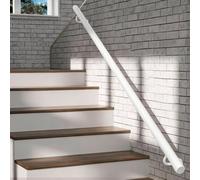 80cm 1m 120cm 1.5m 240cm 3m Modern Handrail, Safety Grab Bar for Indoor & Outdoor Wall Mount White Round Stair for Deck Home Loft(13ft/390cm)