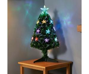 (80cm (2.6ft)) Premier Fibre Optic Star Tree w/Multi Colour LED Lights - 4 Sizes, 60 to 180cm!